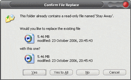 Confirm file replace