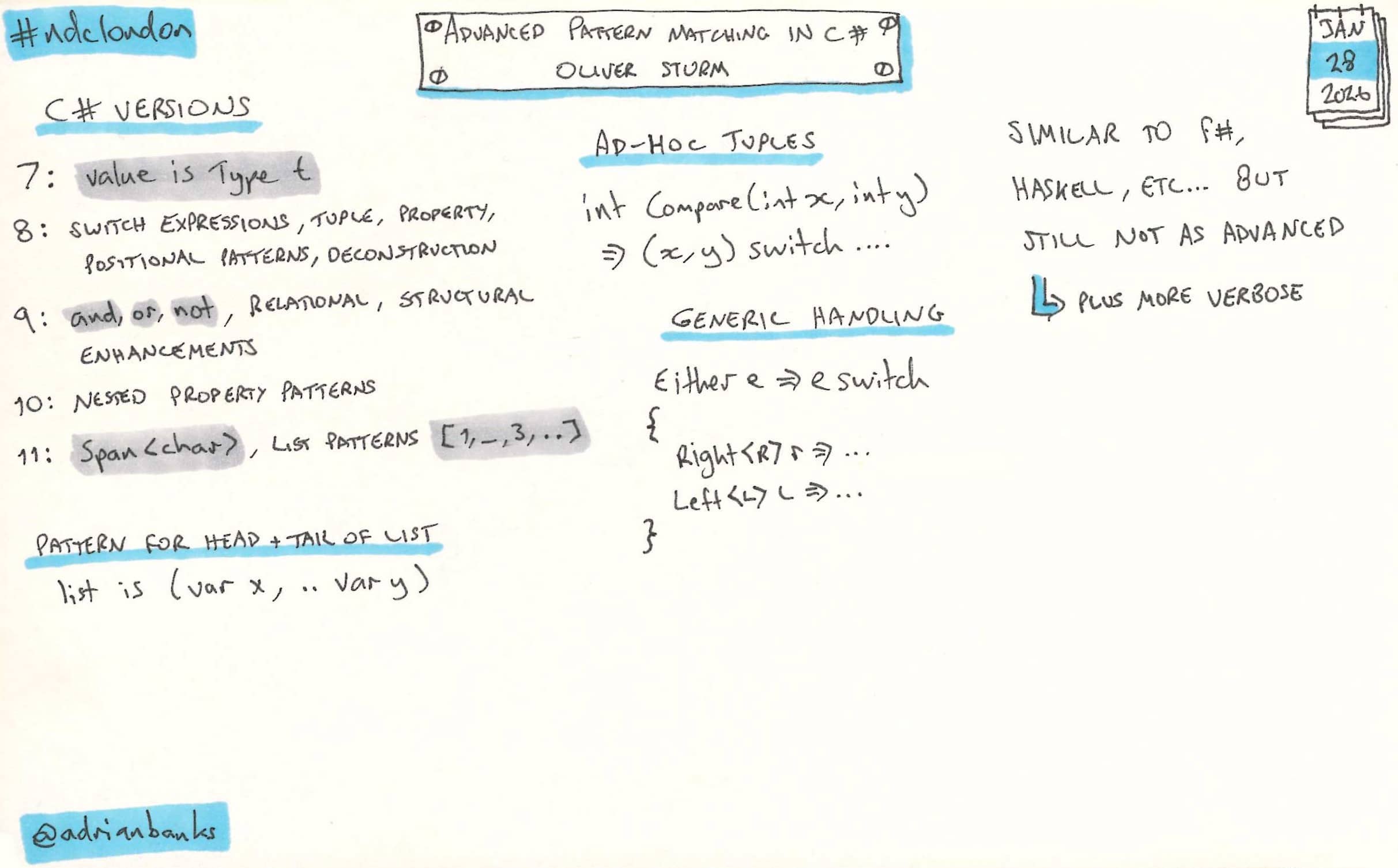 Advanced Pattern Matching In C# by Oliver Sturm